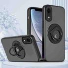 For iPhone XR Rotating Ring Magnetic Holder Phone Case(Black) - 1