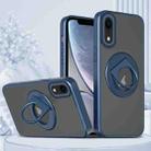 For iPhone XR Rotating Ring Magnetic Holder Phone Case(Blue) - 1