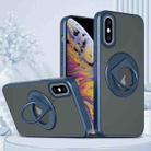 For iPhone XS Max Rotating Ring Magnetic Holder Phone Case(Blue) - 1