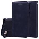 For iPhone SE 2022 / SE 2020 /  8 / 7 Frosted Business Magnetic Horizontal Flip PU Leather Case with Holder & Card Slot & Lanyard(Black) - 1