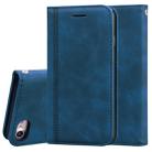 For iPhone SE 2022 / SE 2020 /  8 / 7 Frosted Business Magnetic Horizontal Flip PU Leather Case with Holder & Card Slot & Lanyard(Blue) - 1