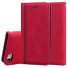 For iPhone SE 2022 / SE 2020 /  8 / 7 Frosted Business Magnetic Horizontal Flip PU Leather Case with Holder & Card Slot & Lanyard(Red) - 1