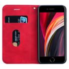 For iPhone SE 2022 / SE 2020 /  8 / 7 Frosted Business Magnetic Horizontal Flip PU Leather Case with Holder & Card Slot & Lanyard(Red) - 4