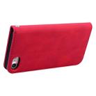 For iPhone SE 2022 / SE 2020 /  8 / 7 Frosted Business Magnetic Horizontal Flip PU Leather Case with Holder & Card Slot & Lanyard(Red) - 5