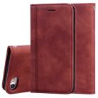 For iPhone SE 2022 / SE 2020 /  8 / 7 Frosted Business Magnetic Horizontal Flip PU Leather Case with Holder & Card Slot & Lanyard(Brown) - 1