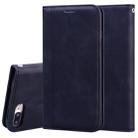 For iPhone 8 Plus & 7 Plus Frosted Business Magnetic Horizontal Flip PU Leather Case with Holder & Card Slot & Lanyard(Black) - 1