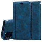 For iPhone 11 Pro Frosted Business Magnetic Horizontal Flip PU Leather Case with Holder & Card Slot & Lanyard(Blue) - 1