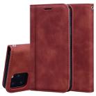 For iPhone 11 Pro Frosted Business Magnetic Horizontal Flip PU Leather Case with Holder & Card Slot & Lanyard(Brown) - 1