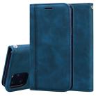 For iPhone 11 Pro Max Frosted Business Magnetic Horizontal Flip PU Leather Case with Holder & Card Slot & Lanyard(Blue) - 1