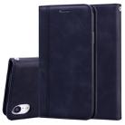 For iPhone XR Frosted Business Magnetic Horizontal Flip PU Leather Case with Holder & Card Slot & Lanyard(Black) - 1