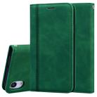 For iPhone XR Frosted Business Magnetic Horizontal Flip PU Leather Case with Holder & Card Slot & Lanyard(Green) - 1