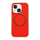 For iPhone 15 Plus Magsafe Magnetic Silicone Phone Case(Red) - 1