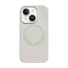 For iPhone 15 Magsafe Magnetic Silicone Phone Case(White) - 1