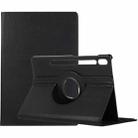 For Samsung Galaxy Tab S10 FE / S9 FE / S9 Litchi Texture 360 Degrees Rotation Holder Leather Tablet Case(Black) - 1