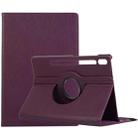 For Samsung Galaxy Tab S10 FE / S9 FE / S9 Litchi Texture 360 Degrees Rotation Holder Leather Tablet Case(Purple) - 1