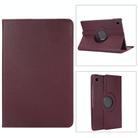 For Samsung Galaxy Tab A9 360 Degrees Rotation Holder Litchi Texture Leather Tablet Case(Purple) - 1