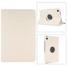 For Samsung Galaxy Tab A9 360 Degrees Rotation Holder Litchi Texture Leather Tablet Case(White) - 1