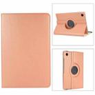 For Samsung Galaxy Tab A9+ 360 Degrees Rotation Holder Litchi Texture Leather Tablet Case(Rose Gold) - 1