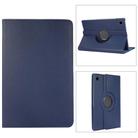 For Samsung Galaxy Tab A9+ 360 Degrees Rotation Holder Litchi Texture Leather Tablet Case(Blue) - 1