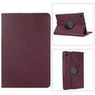 For Samsung Galaxy Tab A9+ 360 Degrees Rotation Holder Litchi Texture Leather Tablet Case(Purple) - 1