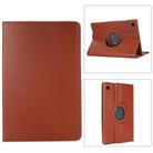 For Samsung Galaxy Tab A9+ 360 Degrees Rotation Holder Litchi Texture Leather Tablet Case(Brown) - 1