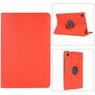 For Samsung Galaxy Tab A9+ 360 Degrees Rotation Holder Litchi Texture Leather Tablet Case(Orange) - 1
