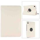 For Samsung Galaxy Tab A9+ Litchi Texture 360 Degrees Rotation Holder Leather Tablet Case(White) - 1