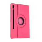 For Samsung Galaxy Tab S10 FE+ Litchi Texture 360 Degrees Rotation Holder Leather Tablet Case(Rose Red) - 3