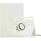 For Samsung Galaxy Tab S10 FE+ Litchi Texture 360 Degrees Rotation Holder Leather Tablet Case(White) - 1