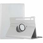 For Samsung Galaxy Tab S10 FE+ Litchi Texture 360 Degrees Rotation Holder Leather Tablet Case(Silver) - 1