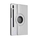 For Samsung Galaxy Tab S10 FE+ Litchi Texture 360 Degrees Rotation Holder Leather Tablet Case(Silver) - 3
