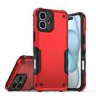 For iPhone 16 Plus Non-slip Shockproof Armor Phone Case(Red) - 1