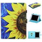 For 7 inch Universal Tablet Colored Drawing Stitching Horizontal Flip Leather Case with Holder & Card Slots & Anti-skid strip(Sunflower) - 1