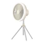 DQ216 10000mAh Outdoor Portable Liftable Swivel Head Camping Fan Tent Hanging Vertical Colorful Light with Remote Control(Khaki) - 1