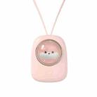 M18 USB Charging Silent Portable Hanging Neck Space Capsule Electric Fan(Pink) - 1