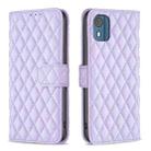 For Nokia C02 Diamond Lattice Wallet Flip Leather Phone Case(Purple) - 1