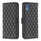 For Nokia C02 Diamond Lattice Wallet Flip Leather Phone Case(Black) - 1
