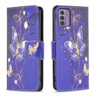 For Nokia G42/G310 Colored Drawing Leather Phone Case(Purple Butterfly) - 1