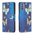 For Nokia G42/G310 Colored Drawing Leather Phone Case(Gold Butterfly) - 1