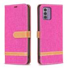For Nokia G42/G310 Color Matching Denim Texture Horizontal Flip Leather Case(Rose Red) - 1