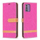 For Nokia G42/G310 Color Matching Denim Texture Horizontal Flip Leather Case(Rose Red) - 1