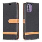 For Nokia G42/G310 Color Matching Denim Texture Horizontal Flip Leather Case(Black) - 1