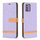 For Nokia G42/G310 Color Matching Denim Texture Horizontal Flip Leather Case(Purple) - 1