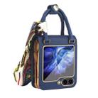 For Samsung Galaxy Z Flip5 Handbag Design Leather + PC Phone Case(Blue) - 1