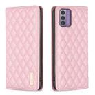 For Nokia G42/G310 Diamond Lattice Magnetic Leather Flip Phone Case(Pink) - 1