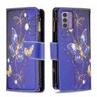 For Nokia G42/G310 Colored Drawing Pattern Zipper Leather Phone Case(Purple Butterfly) - 1