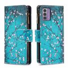 For Nokia G42/G310 Colored Drawing Pattern Zipper Leather Phone Case(Plum Blossom) - 1