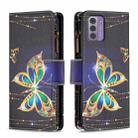 For Nokia G42/G310 Colored Drawing Pattern Zipper Leather Phone Case(Big Butterfly) - 1
