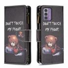 For Nokia G42/G310 Colored Drawing Pattern Zipper Leather Phone Case(Bear) - 1