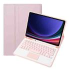 For Samsung Galaxy Tab S9 A710B-A Candy Color TPU Touch Bluetooth Keyboard Leather Tablet Case with Pen Holder(Pink) - 1